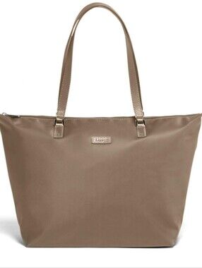 Lipault Taupe Tote Bag with Shoulder Straps